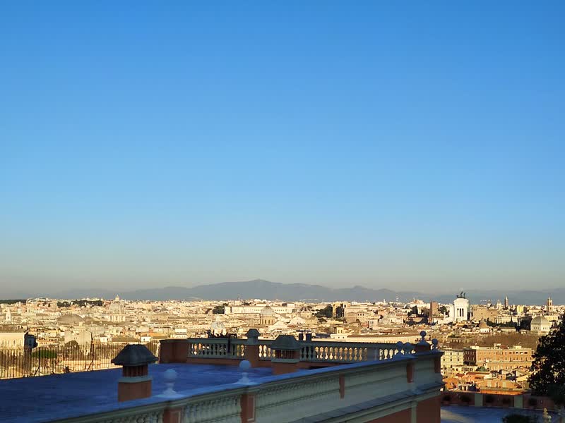 Vista panorâmica de Roma, Itália, durante chegada à cidade